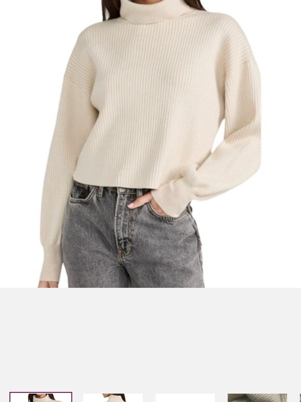 Good American Cropped Oatmeal Heather Ribbed Top